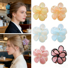 Summer Hawaii Island Hair Clip Featuring Flower Shell Claw for Daily Use or Holiday Occasions