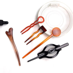 Vintage Retro Chinese Black Hollow Plastic Hair Fork Plastic Chopsticks Hair Sticks Pins for Women