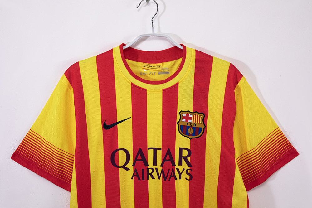 2013/14 season Barcelona Away yellow Retro