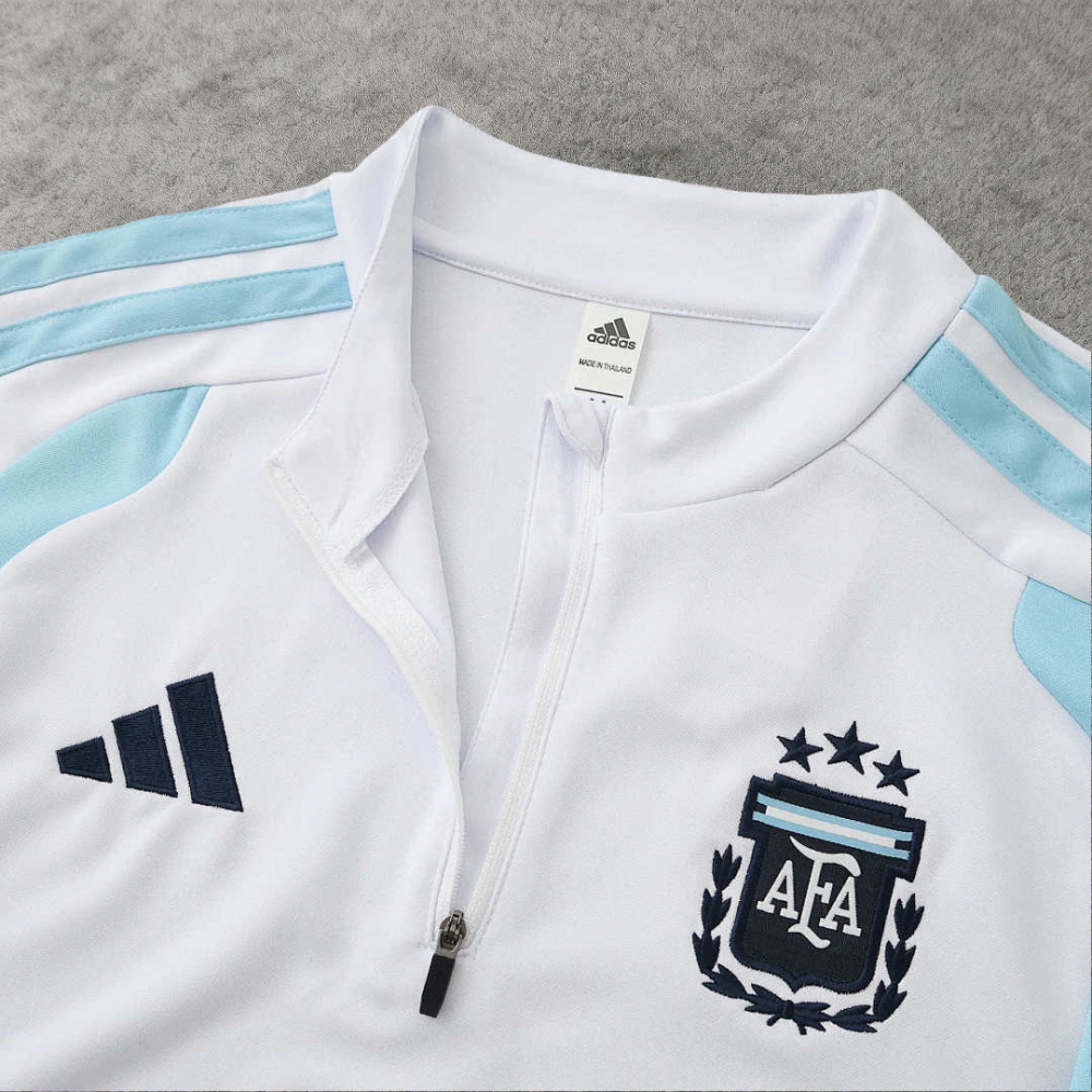 2026 FIFA World Cup Argentina White Half zip training suit set