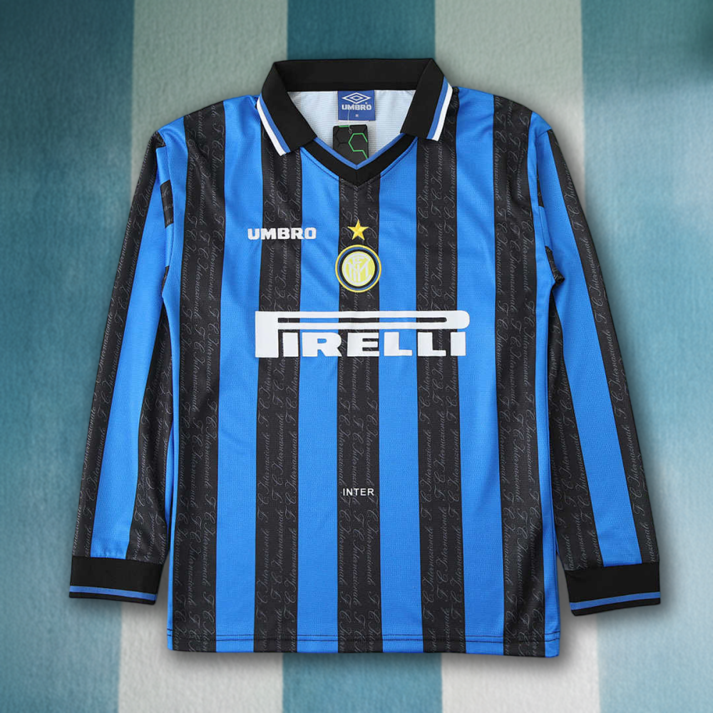 9798 season F.C. Internazionale Milano home Long sleeved retro Fan version
