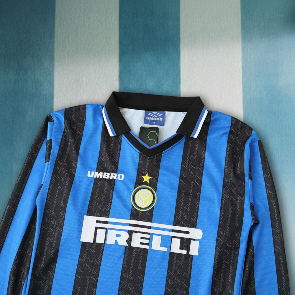 9798 season F.C. Internazionale Milano home Long sleeved retro Fan version