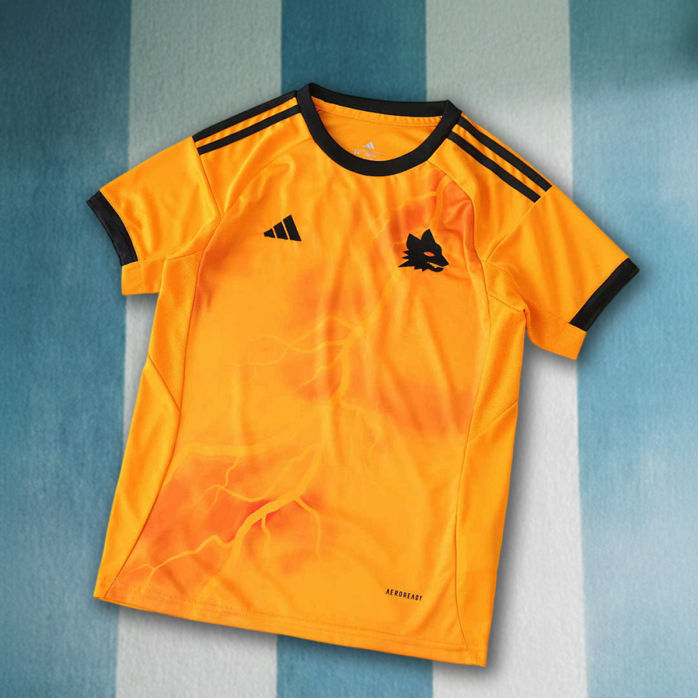 25/26 season A.S. Roma away Kids kit