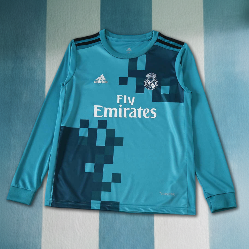 1718 season Real Madrid CF third retro Long sleeves Kids kit