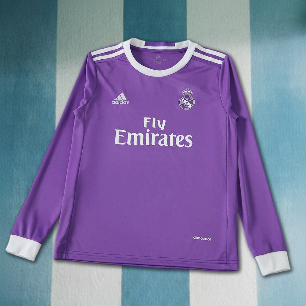 1617 season Real Madrid CF away retro Long sleeves Kids kit