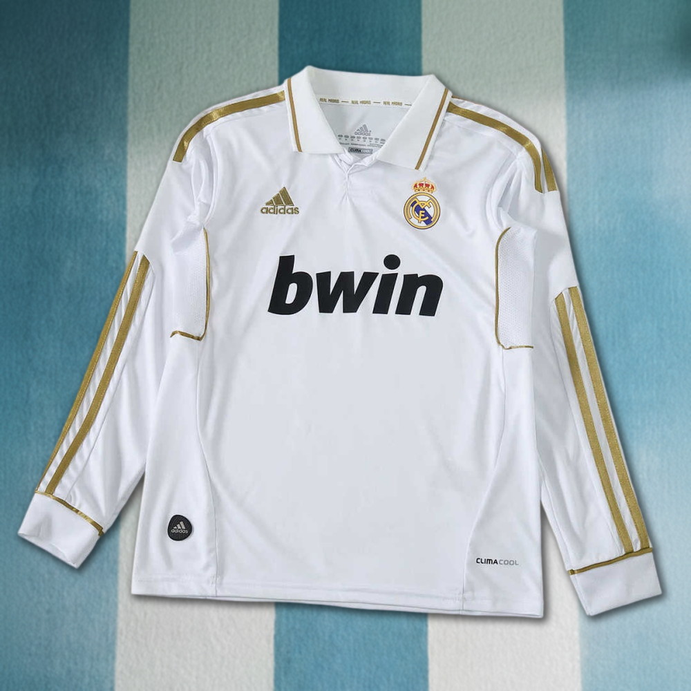 1112 season Real Madrid CF home retro Long sleeves Kids kit