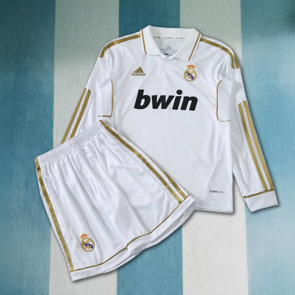 1112 season Real Madrid CF home retro Long sleeves Kids kit