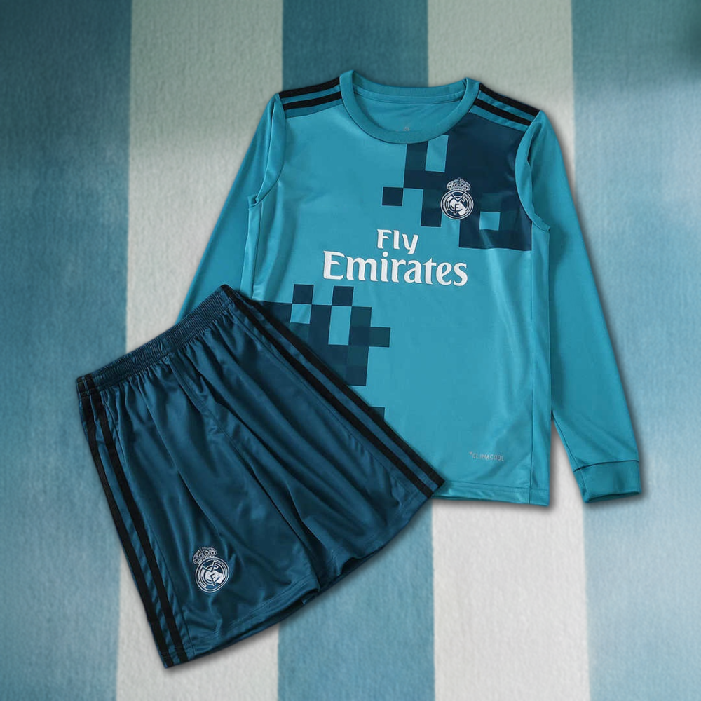 1718 season Real Madrid CF third retro Long sleeves Kids kit
