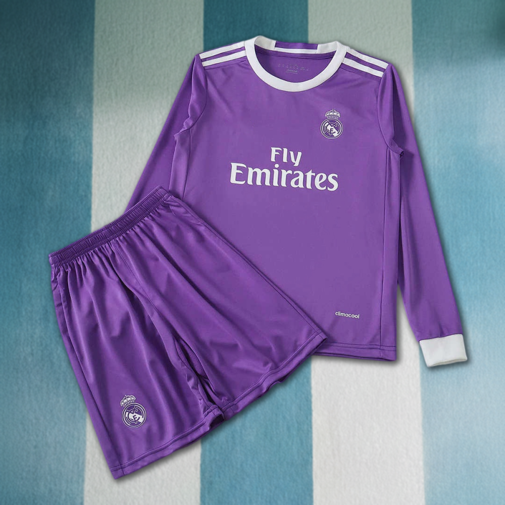 1617 season Real Madrid CF away retro Long sleeves Kids kit
