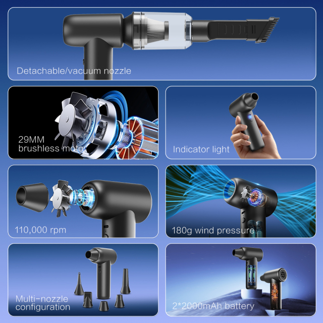 Ventilateur à jet Madefan 110 000 tr/min : souffleur et aspirateur de débris haute vitesse