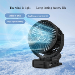 Titolo del prodotto Smile Lighting: Ventilatore portatile a clip con batteria da 8000 mAh, 3 velocità, ricarica USB, telecomando, luce LED, magnete da 40 kg per più scene - 596 g di peso leggero, 4 colori
