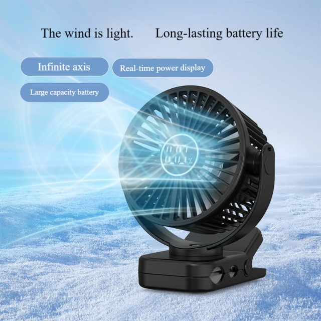Titolo del prodotto Smile Lighting: Ventilatore portatile a clip con batteria da 8000 mAh, 3 velocità, ricarica USB, telecomando, luce LED, magnete da 40 kg per più scene - 596 g di peso leggero, 4 colori