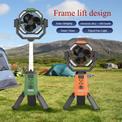 Madefan Campingventilator mit Sprühfunktion: 16000mAh Akku & faltbares Stativ
