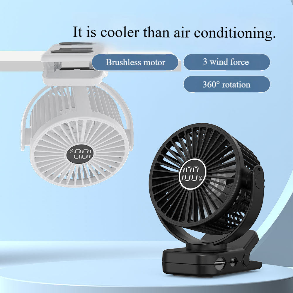 Titolo del prodotto Smile Lighting: Ventilatore portatile a clip con batteria da 8000 mAh, 3 velocità, ricarica USB, telecomando, luce LED, magnete da 40 kg per più scene - 596 g di peso leggero, 4 colori