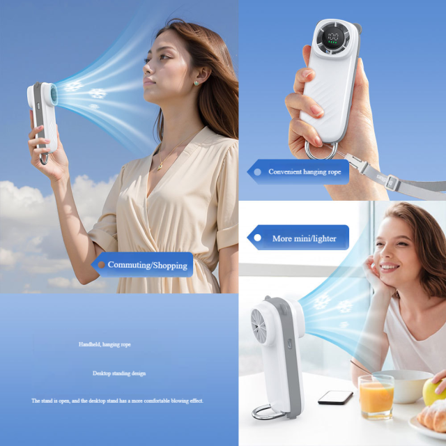 Madefan 3000mAh Handheld Fan: 100-Speed Stepless Control & Ultra-Compact Design