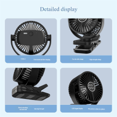 Titolo del prodotto Smile Lighting: Ventilatore portatile a clip con batteria da 8000 mAh, 3 velocità, ricarica USB, telecomando, luce LED, magnete da 40 kg per più scene - 596 g di peso leggero, 4 colori