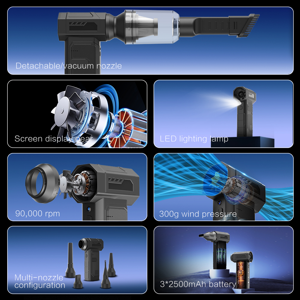 Madefan Jet-Ventilator mit 90.000 U/min: Hochgeschwindigkeits-Akku-Gebläse für die professionelle Reinigung