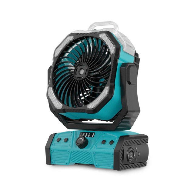 Smile Lighting Tragbarer Campingventilator mit 16000mAh Akku, 160ml Nebelfunktion, stufenloser Geschwindigkeitsregelung und 8 Farboptionen – Perfekt für Outdoor-Abenteuer