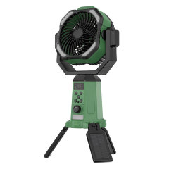Madefan Campingventilator mit Sprühfunktion: 16000mAh Akku & faltbares Stativ