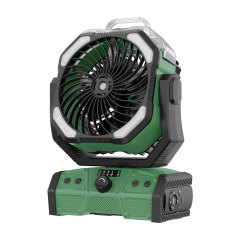 Smile Lighting Tragbarer Campingventilator mit 16000mAh Akku, 160ml Nebelfunktion, stufenloser Geschwindigkeitsregelung und 8 Farboptionen – Perfekt für Outdoor-Abenteuer