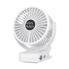Titolo del prodotto Smile Lighting: Ventilatore portatile a clip con batteria da 8000 mAh, 3 velocità, ricarica USB, telecomando, luce LED, magnete da 40 kg per più scene - 596 g di peso leggero, 4 colori