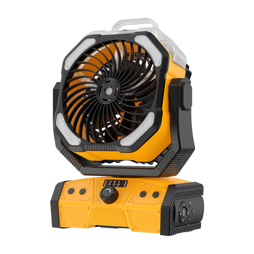 Smile Lighting Tragbarer Campingventilator mit 16000mAh Akku, 160ml Nebelfunktion, stufenloser Geschwindigkeitsregelung und 8 Farboptionen – Perfekt für Outdoor-Abenteuer
