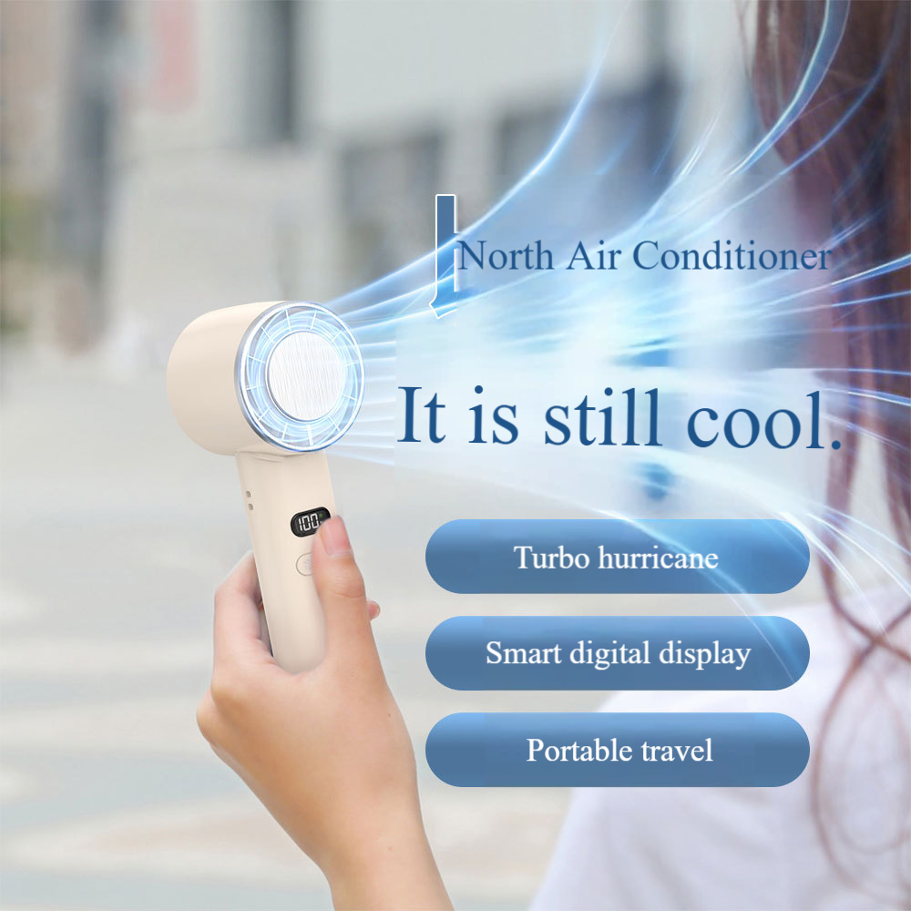 Madefan Portable Cooling Handheld Fan with Semiconductor Ice Compress