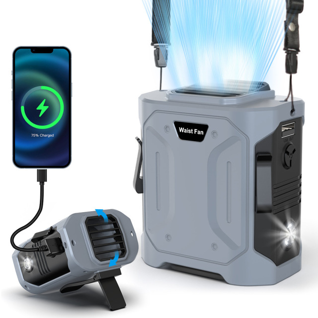 Madefan GF02 Industrial Waist Fan with 15000RPM Turbo & Power Bank