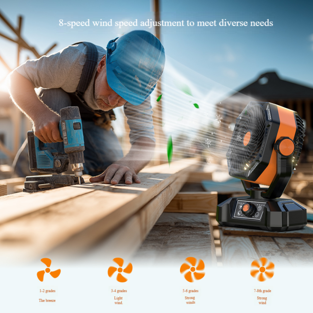 Madefan SM-F909 16000mAh wiederaufladbarer Campingventilator mit Fernbedienung und LED-Licht