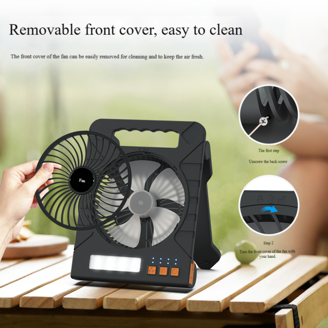 Madefan SM-F907 Solar-Campingventilator mit Mückenschutz und Timer