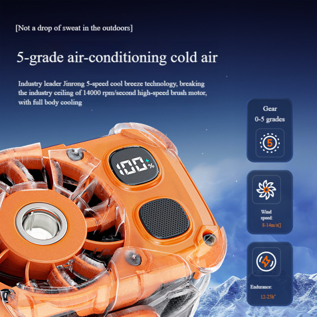 Madefan F005L Portable Waist Fan with 4000mAh Power Bank & Flashlight