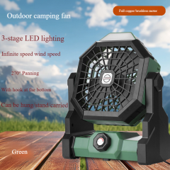 Madefan X3 7800mAh Rechargeable Camping Fan with Stepless Speed & LED Light