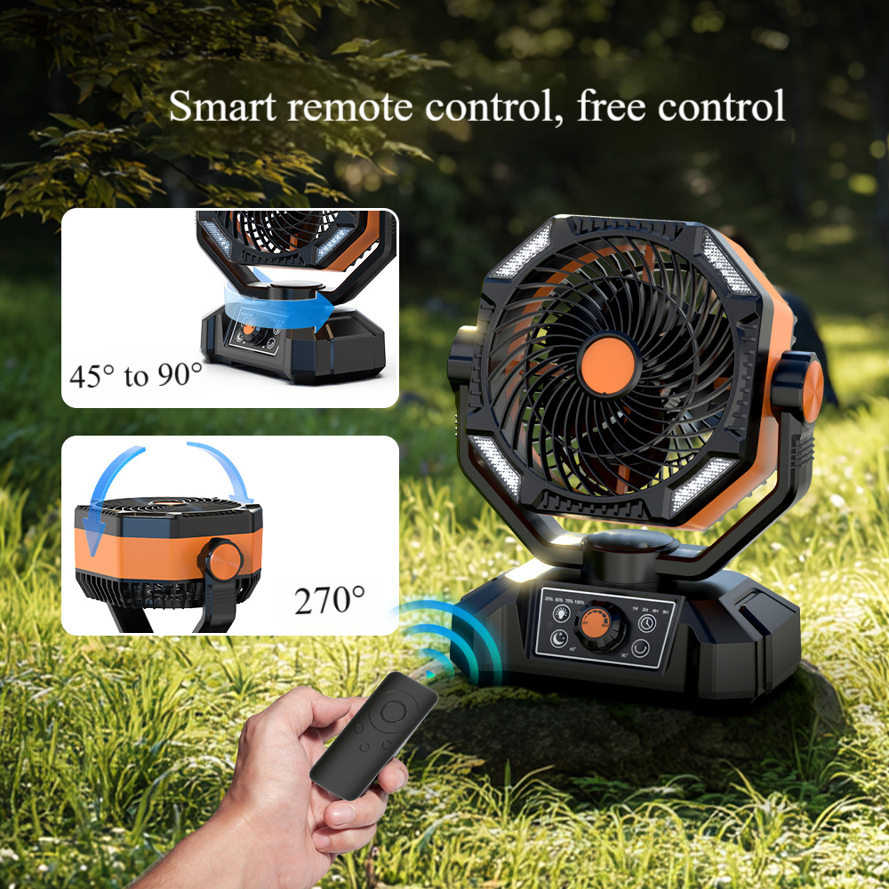 Madefan SM-F909 16000mAh wiederaufladbarer Campingventilator mit Fernbedienung und LED-Licht
