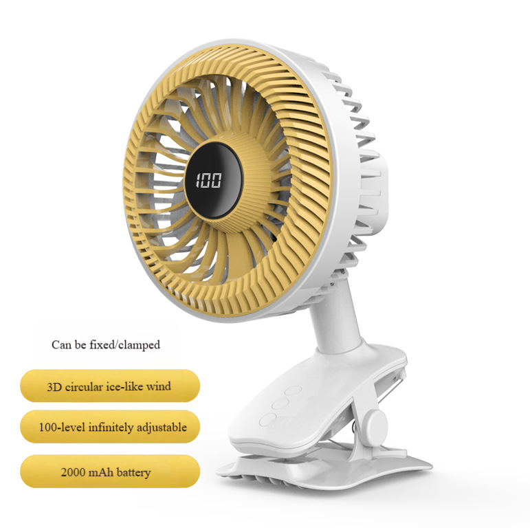 Madefan W003 Rechargeable Clip-On Desk Fan with 720° Rotation & 3 Speeds