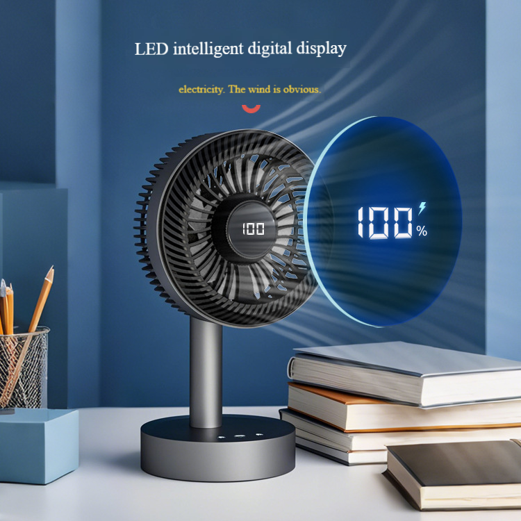 Madefan Oscillating Rechargeable Desk Fan with 100 Speed Settings