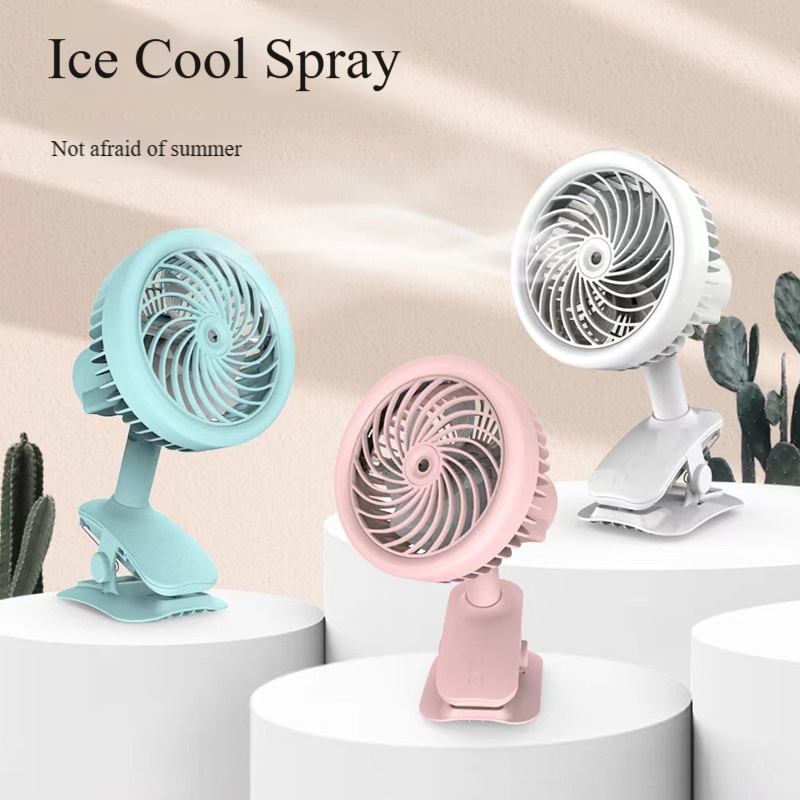 Madefan W13 Rechargeable Misting Clip Fan with 3 Speeds & Quiet Brushless Motor