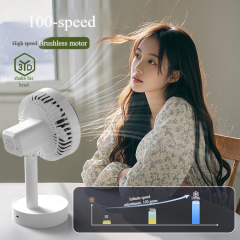 Madefan Oscillating Rechargeable Desk Fan with 100 Speed Settings
