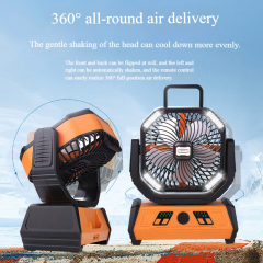 Ventilatore da campeggio ricaricabile Madefan X30 da 10000 mAh con luce LED e telecomando