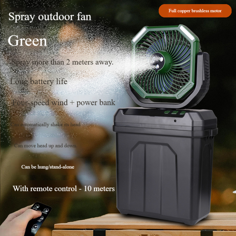 Ventilatore da campeggio nebulizzatore Madefan X18 da 20000 mAh con luce LED e telecomando