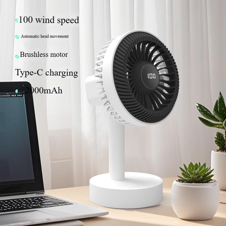 Madefan Oscillating Rechargeable Desk Fan with 100 Speed Settings