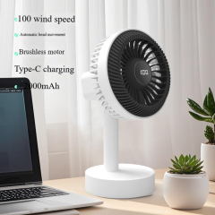 Madefan Oscillating Rechargeable Desk Fan with 100 Speed Settings