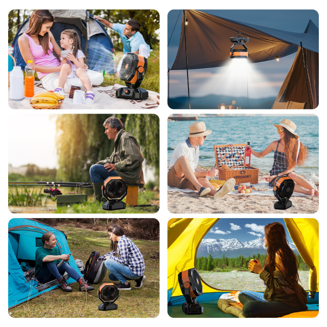 Madefan SM-F909 16000mAh wiederaufladbarer Campingventilator mit Fernbedienung und LED-Licht