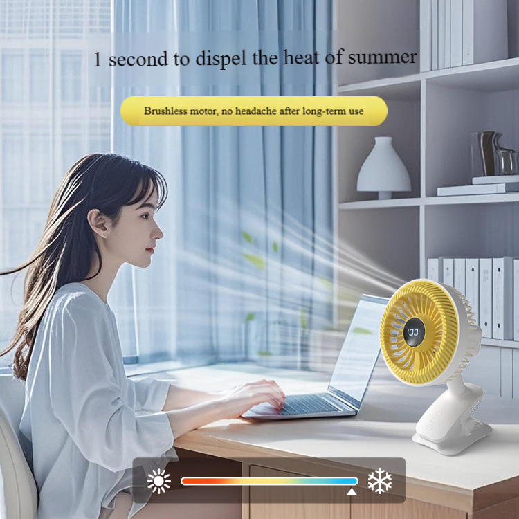 Madefan W003 Rechargeable Clip-On Desk Fan with 720° Rotation & 3 Speeds