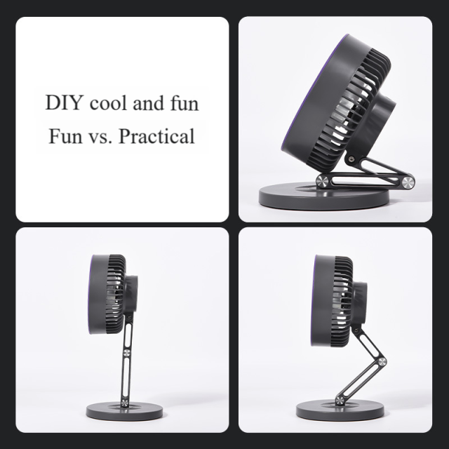 Madefan Foldable Rechargeable Desk Fan with Adjustable Arm & 3 Speeds