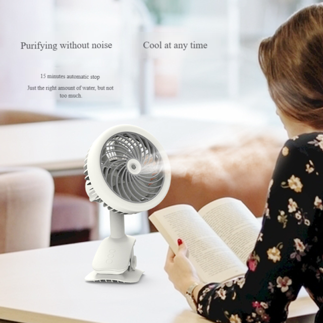 Madefan W13 Rechargeable Misting Clip Fan with 3 Speeds & Quiet Brushless Motor