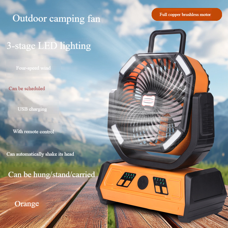 Ventilatore da campeggio ricaricabile Madefan X30 da 10000 mAh con luce LED e telecomando