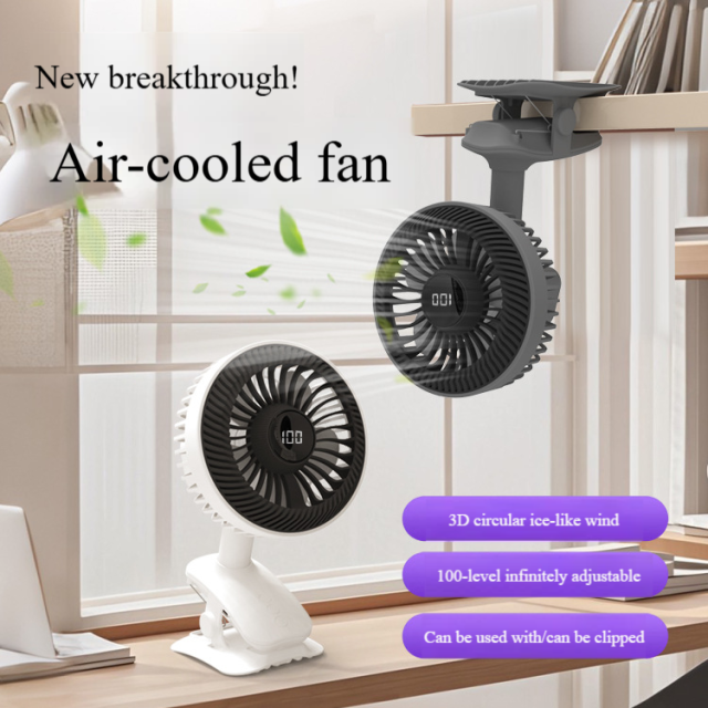 Madefan W003 Rechargeable Clip-On Desk Fan with 720° Rotation & 3 Speeds