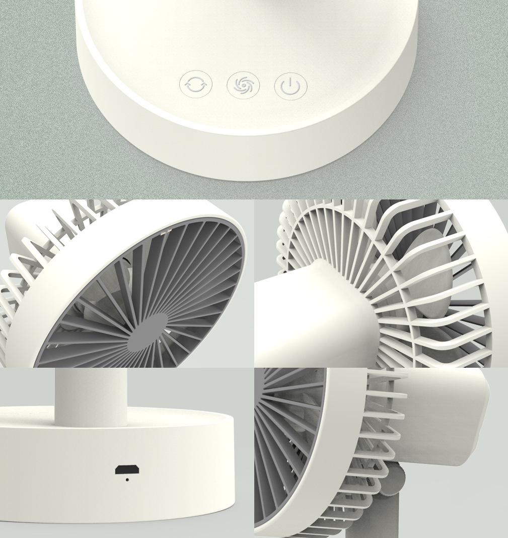 Madefan W3 Oscillating Portable Desk Fan with 3 Speeds & Brushless Motor