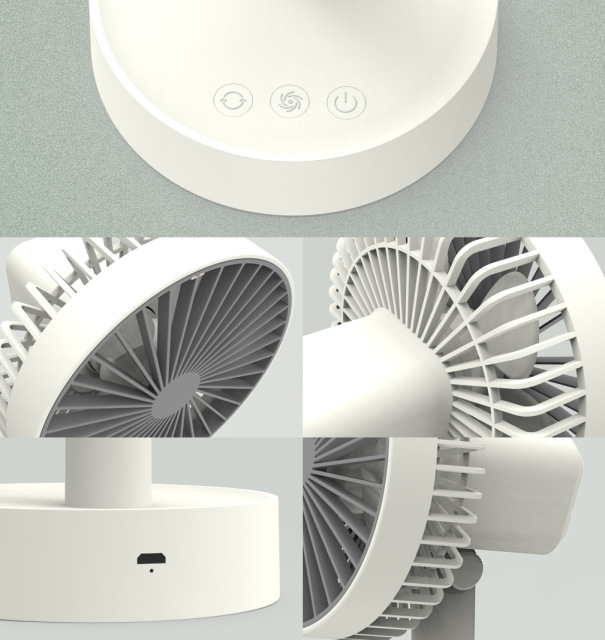 Madefan W3 Oscillating Portable Desk Fan with 3 Speeds & Brushless Motor