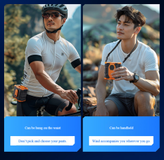 Madefan F005L Portable Waist Fan with 4000mAh Power Bank & Flashlight